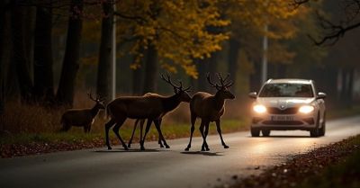 Uwaga zwierzęta dzikie na drogach Poręby
